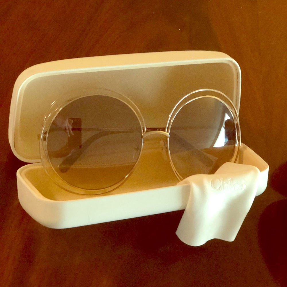 Carlina Wire Metal Round Sunglasses Gold